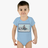 Fur Seal Stamp Baby Onesie