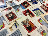 50 Snowman Postage Stamps, Used craft supplies, holiday, ephemera
