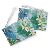 Japan Coastline Stamp Clutch Bag