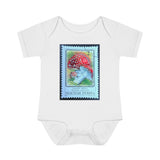 Mushroom Red Stamp Baby Onesie
