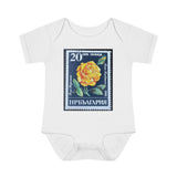 Yellow Rose Stamp Baby Onesie