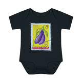 Eggplant Vegetable Stamp Baby Onesie