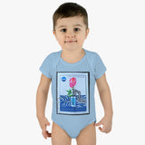 Skeleton Rose Stamp Baby Onesie