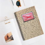 Airmail Plane Stamp Spiral Notebook