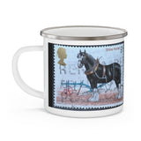 Shire Horse - United Kingdom Vintage Postage Stamp Enamel Camping Mug