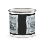 Bus Stamp Enamel Mug