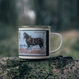 Shire Horse - United Kingdom Vintage Postage Stamp Enamel Camping Mug