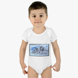 Bicycle Stamp Baby Onesie