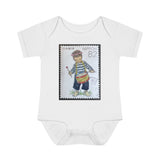 Little Drummer Kid Stamp Baby Onesie