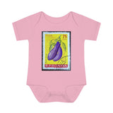 Eggplant Vegetable Stamp Baby Onesie