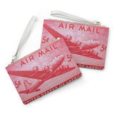 Air Mail Red Plane Clutch Bag