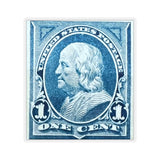 Benjamin Franklin Blue Stamp Sticker