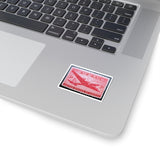 Air Mail Plane Red Stamp Sticker