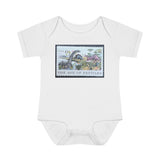 Dinosaur Stamp Baby Onesie