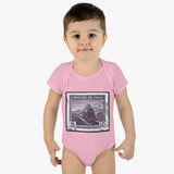 Train Stamp Baby Onesie