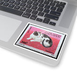 Black and White Cat Stamp Sticker