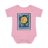Yellow Rose Stamp Baby Onesie