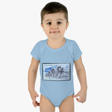 Bicycle Stamp Baby Onesie