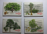 American Trees Recycled Postage Stamp Magnet Set #74