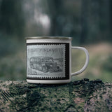 Bus Stamp Enamel Mug