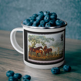 Wild Horses Stamp Enamel Mug