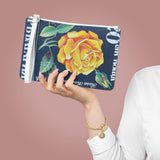 Yellow Rose Flower Clutch Bag
