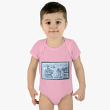 Fisherman Stamp Baby Onesie