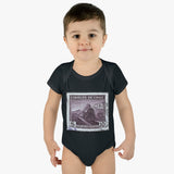 Train Stamp Baby Onesie
