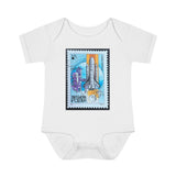 Space Rocket Stamp Baby Onesie