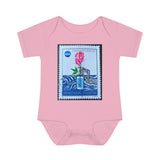 Skeleton Rose Stamp Baby Onesie