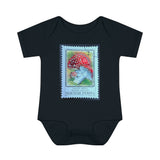 Mushroom Red Stamp Baby Onesie