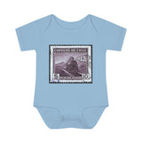 Train Stamp Baby Onesie