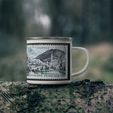 Castle Scene Stamp Enamel Mug