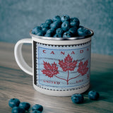 Canada Vintage Postage Stamp Enamel Camping Mug