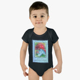 Mushroom Red Stamp Baby Onesie