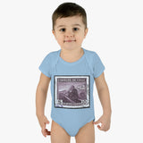 Train Stamp Baby Onesie