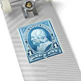 Benjamin Franklin Blue Stamp Sticker