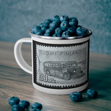 Bus Stamp Enamel Mug