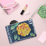 Yellow Rose Flower Clutch Bag