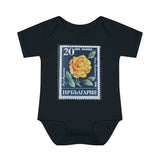 Yellow Rose Stamp Baby Onesie