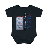 USA American Flag 1957 Postage Stamp - Infant Baby Rib Bodysuit 0M - 24Mo