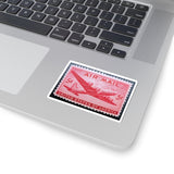 Air Mail Plane Red Stamp Sticker