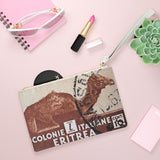 Camel Stamp Clutch Bag