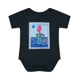 Skeleton Rose Stamp Baby Onesie
