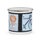 Bike Mexico Exporta Bicycle Vintage Postage Stamp Enamel Camping Mug