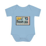 Man on the Moon Stamp Baby Onesie