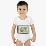 Lemon Citrus Stamp Baby Onesie