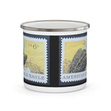 Bald Eagle Vintage Postage Stamp Enamel Camping Mug