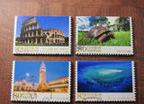 World Travel Recycled Postage Stamp Magnet Set #527A