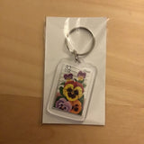 Pansy Flower Keychain